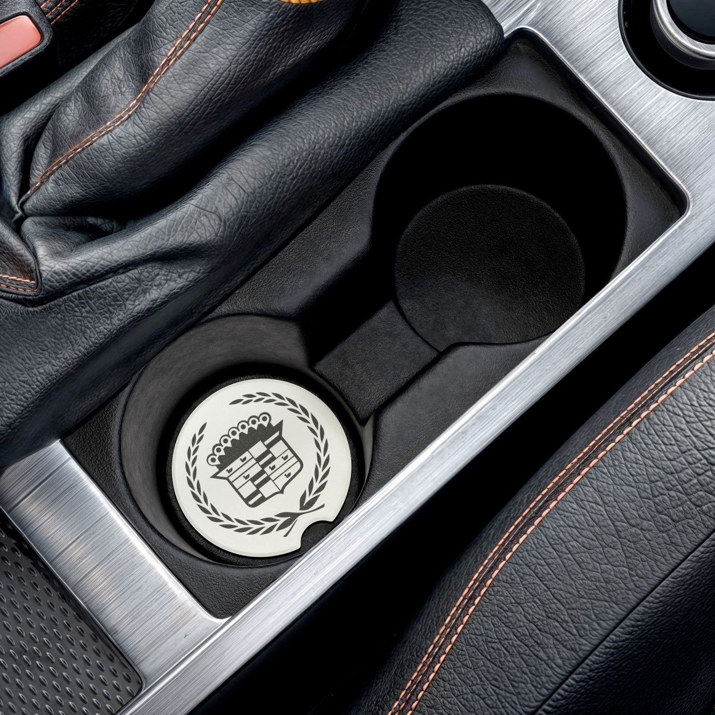 Cadillac Logo Soapstone Car Coaster