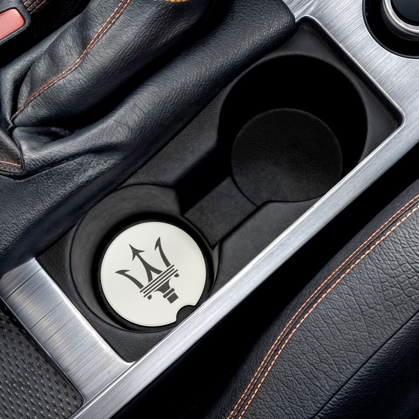 Maserati Logo Soapstone Car Coaster