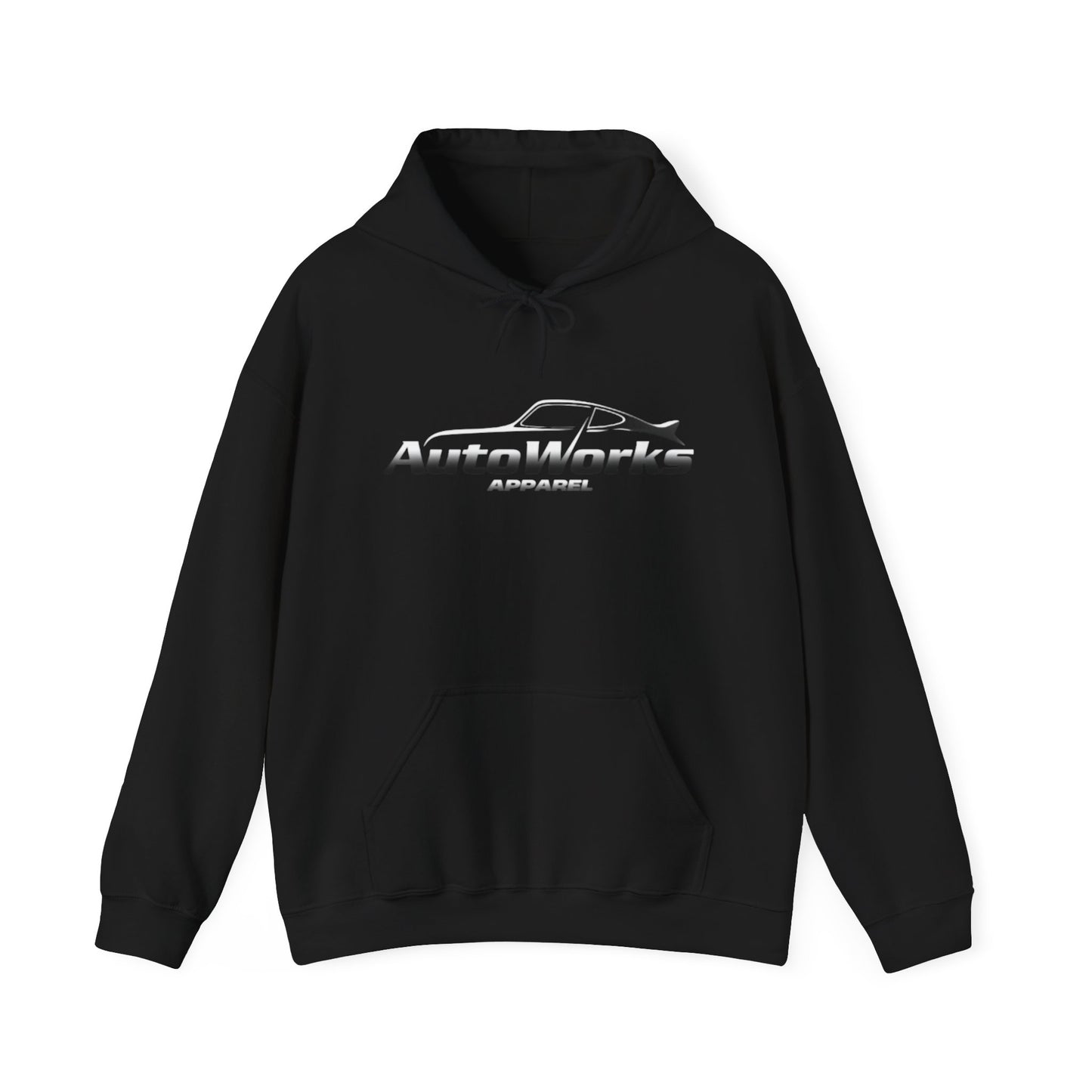 AutoWorks Apparel Silver & Black Unisex Heavy Blend™ Hooded Sweatshirt