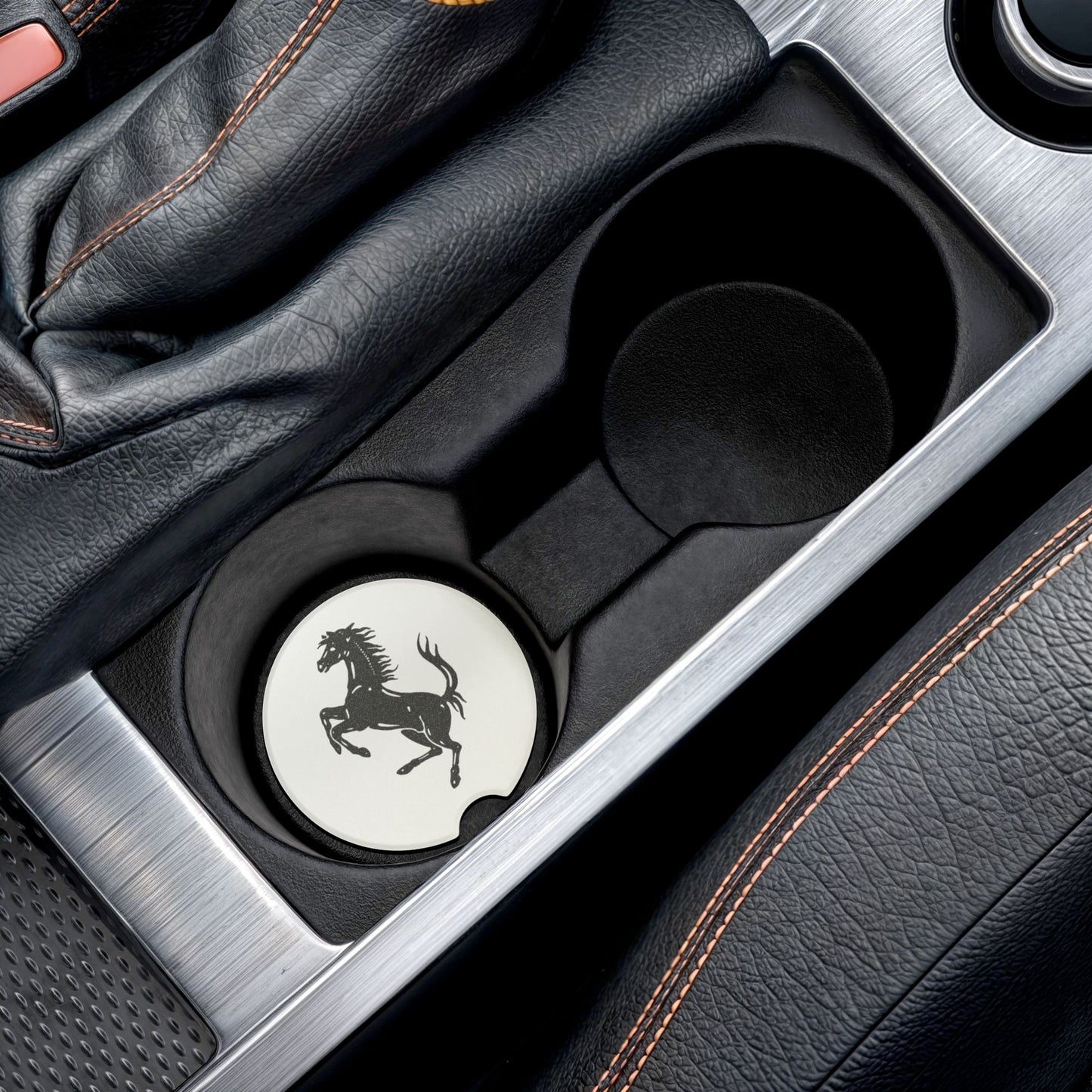 Ferrari Logo Soapstone Car Coaster