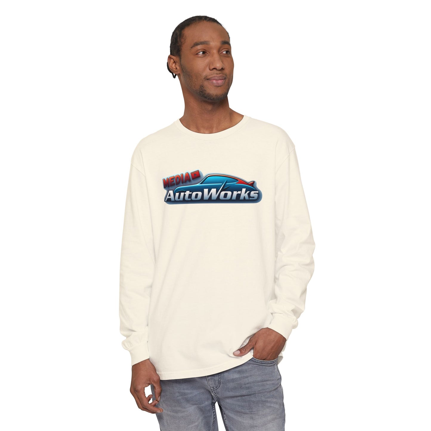 AutoWorks Media - Unisex Garment-dyed Long Sleeve T-Shirt