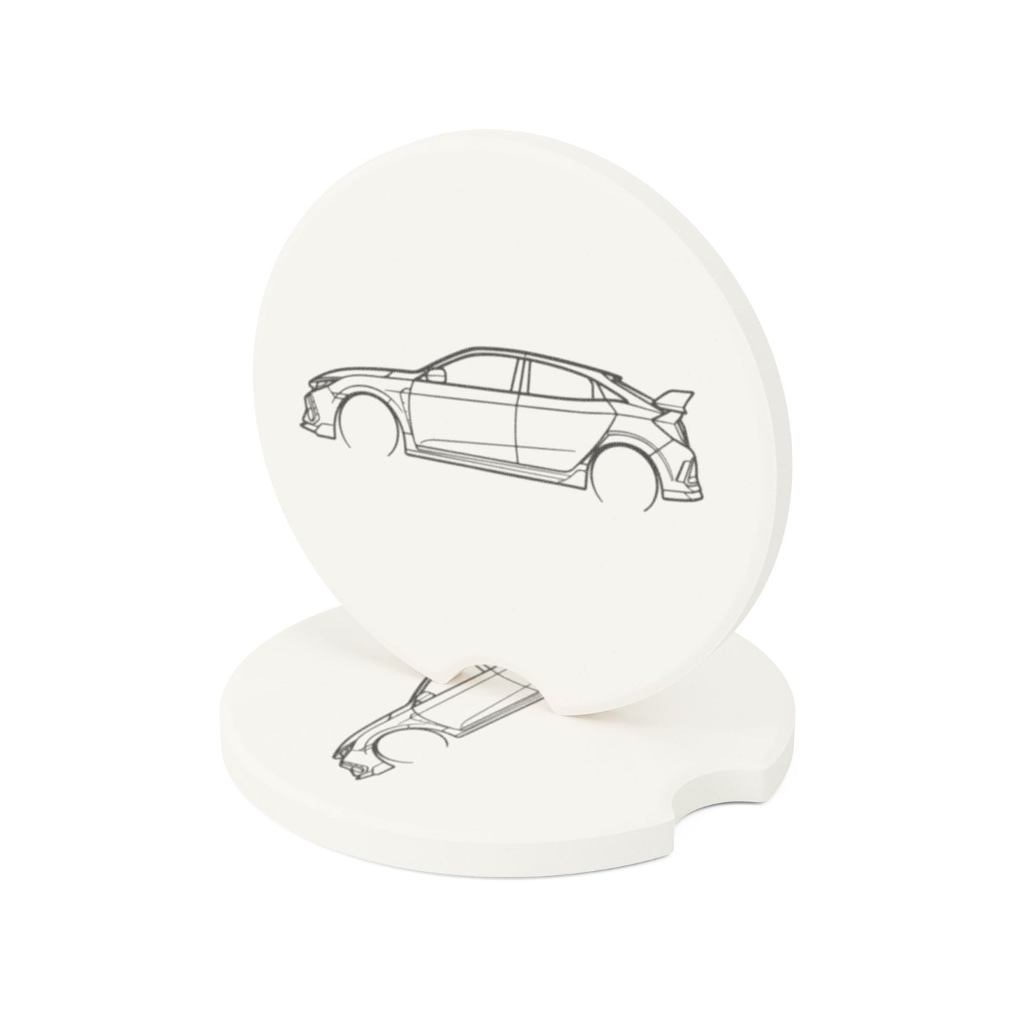 Honda Civic Type R Silhouette Soapstone Car Coaster
