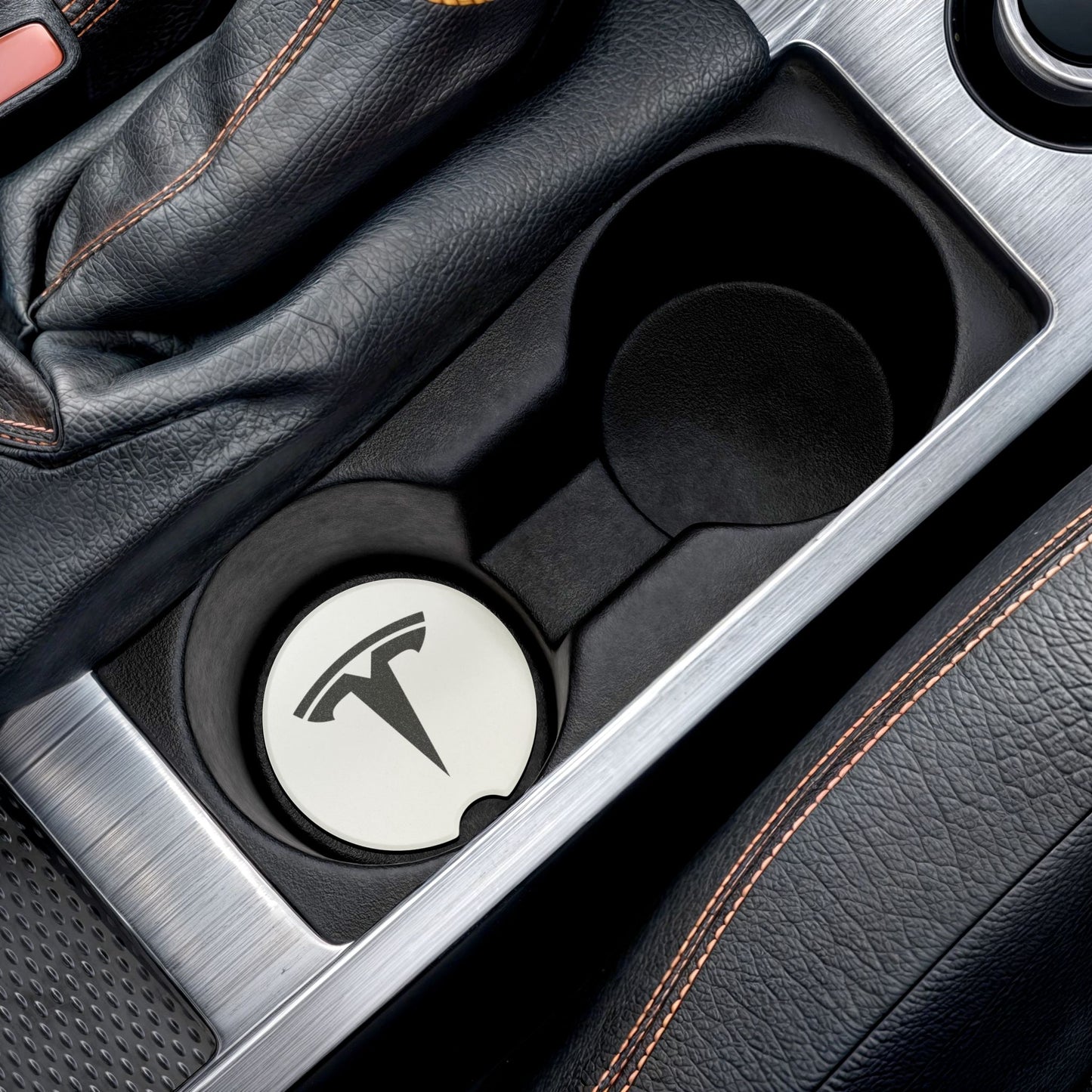 Tesla Logo Soapstone Car Coaster