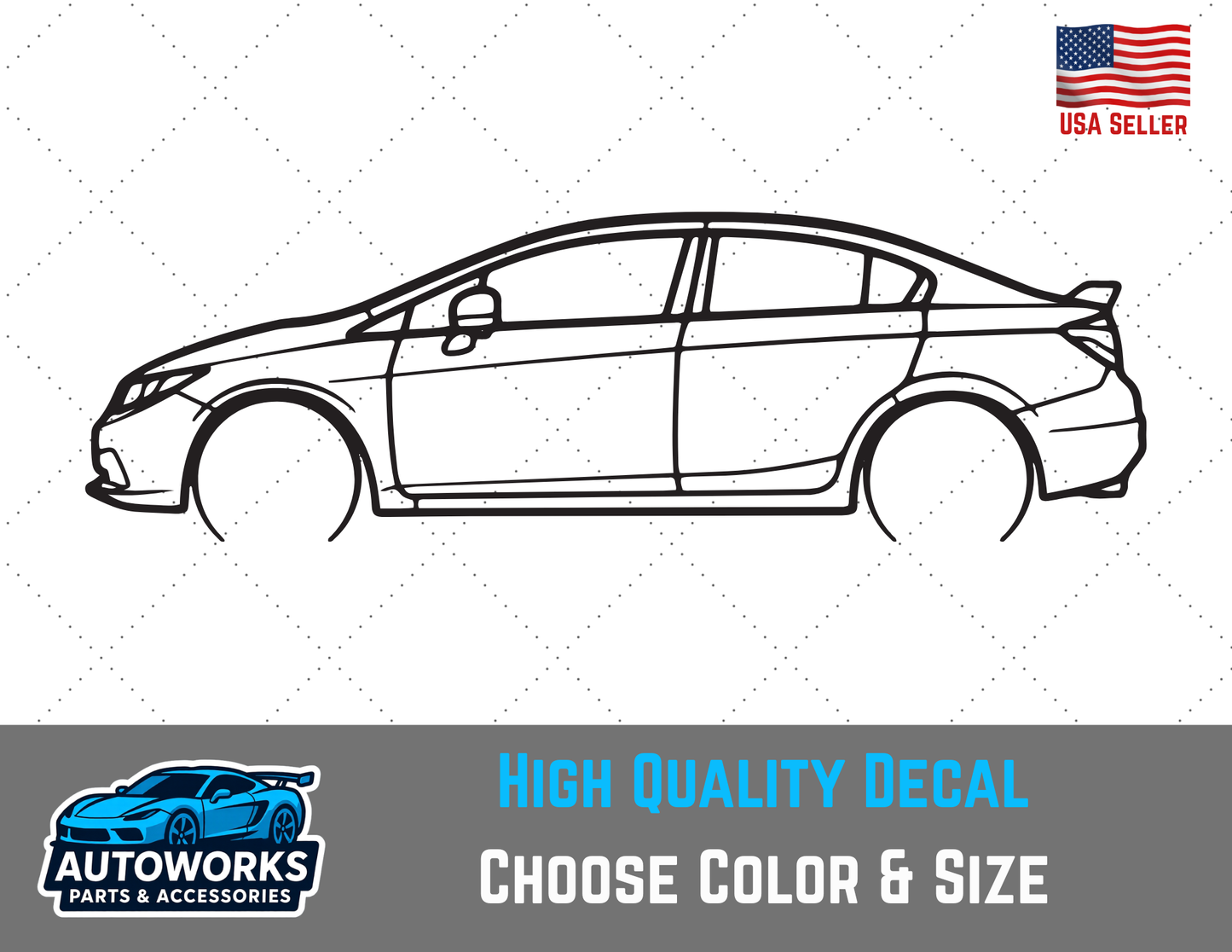 Decal Of 2014 Honda Civic SI Outline