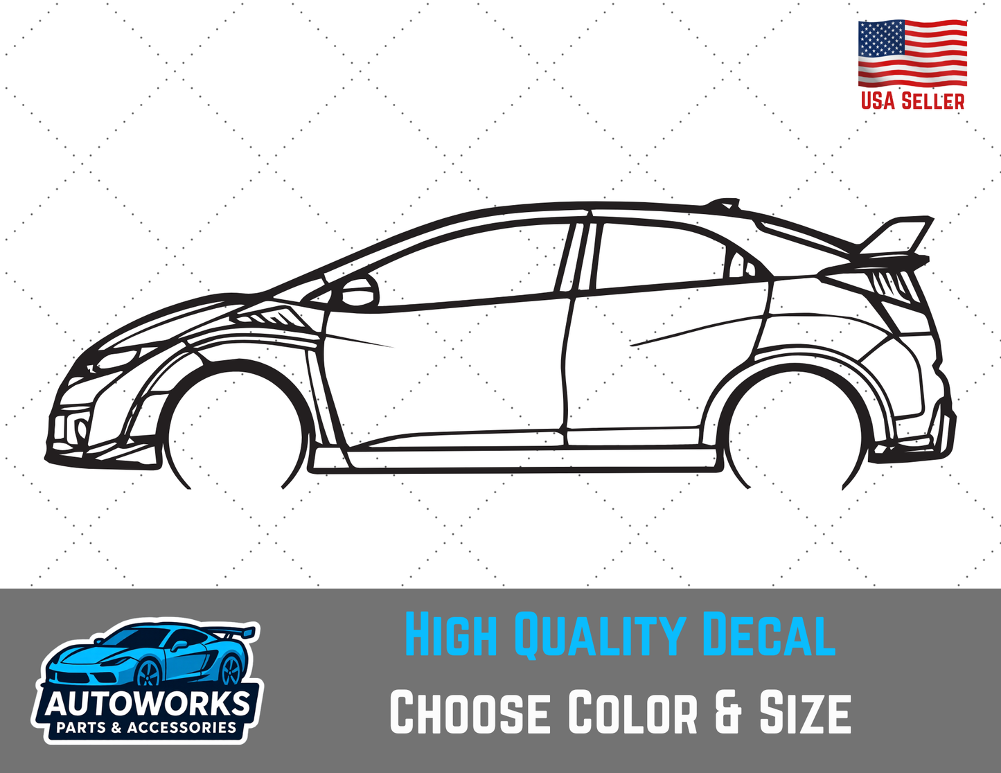 Decal Of 2022 Honda Civic Type R FL5 Outline