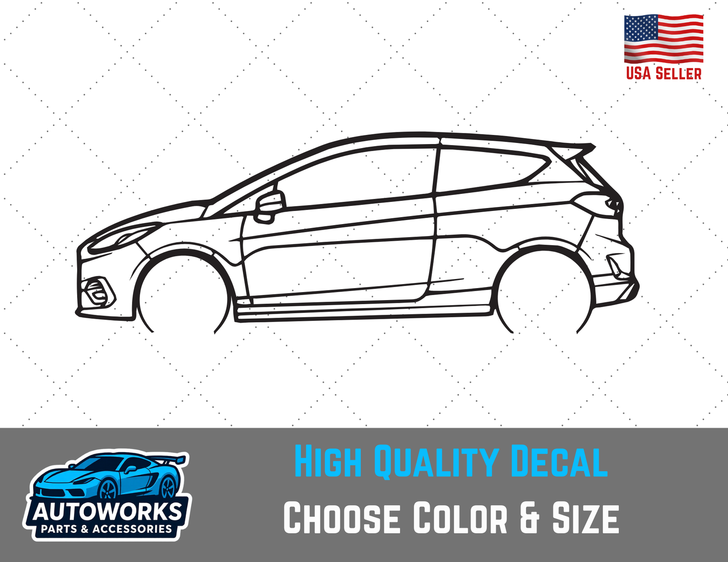 Decal Of 2018 Ford Fiesta ST Outline