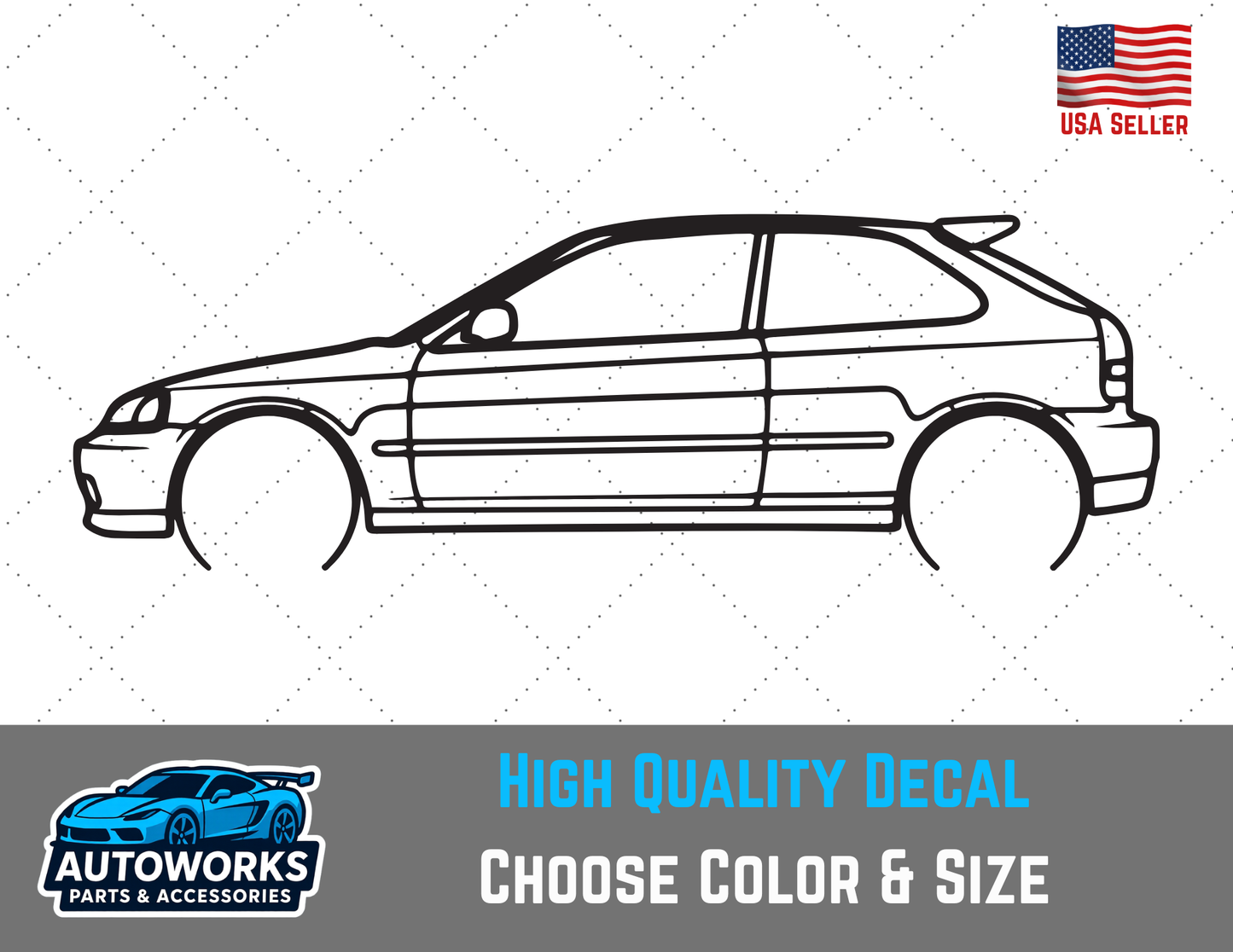 Decal Of 2000 Honda Civic EK9 Outline