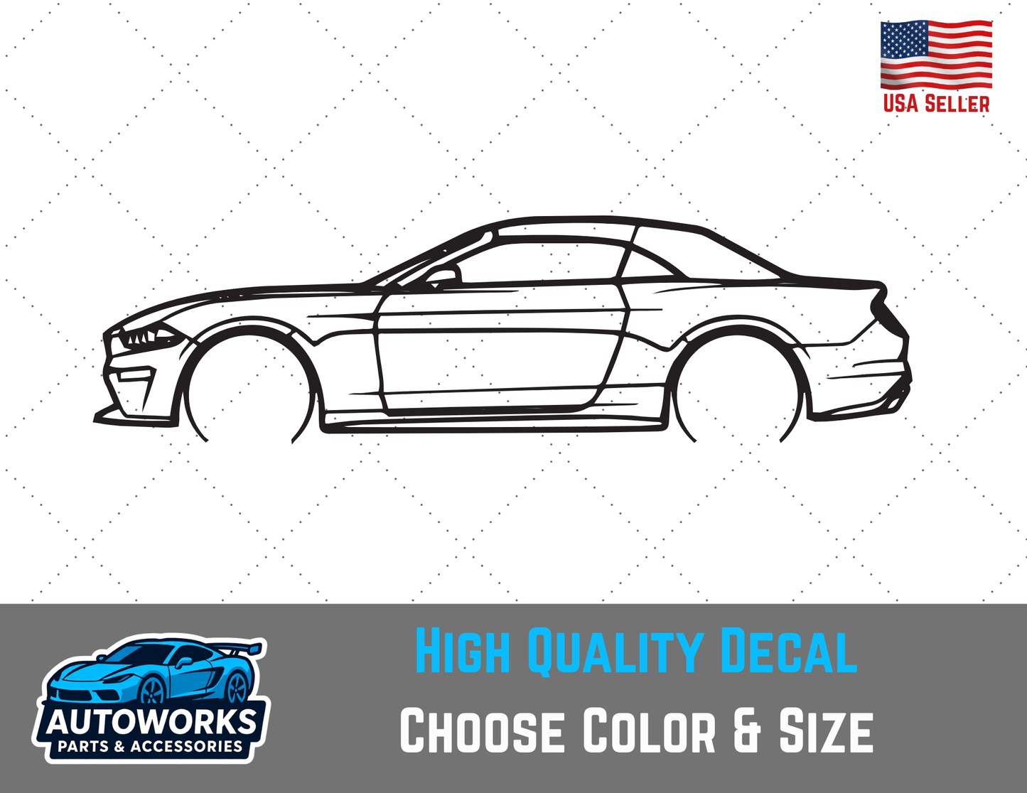 Decal Of 2016 Ford Mustang GT Convertible Outline