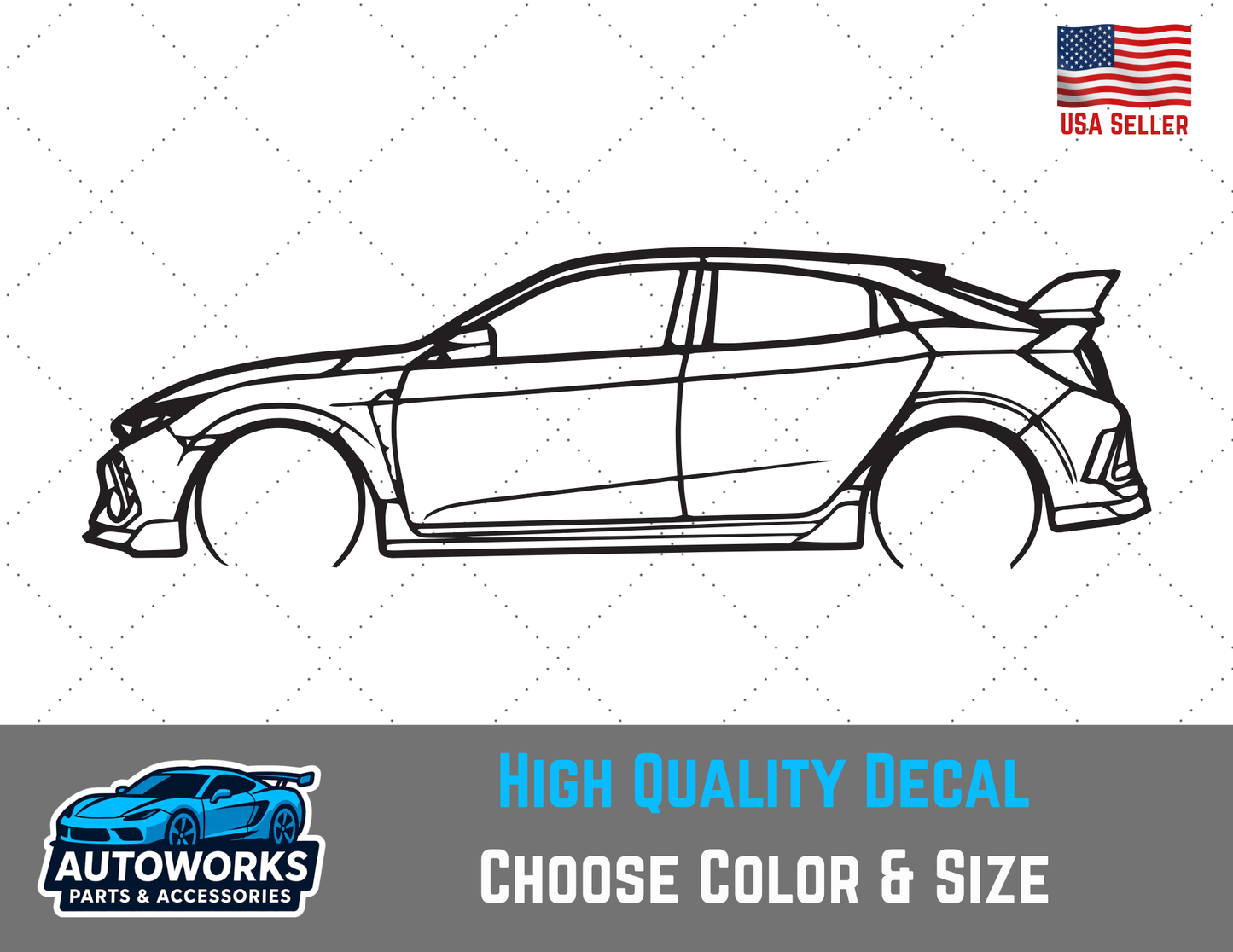 Decal Of 2022 Honda Civic Type R FL5 Outline