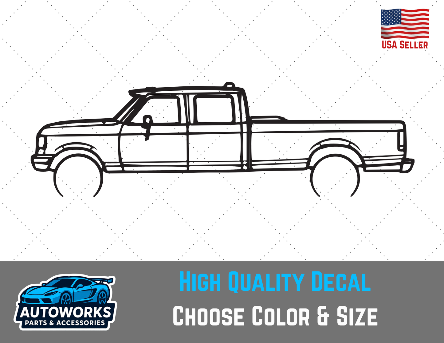 Decal Of 1989 Ford F350 Crew Cab Outline